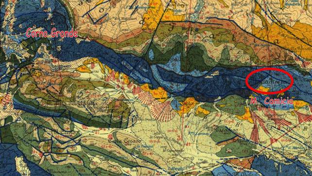 Figura 1 Carta Geologica d’Italia in scala 1:100.000 foglio 140 Teramo